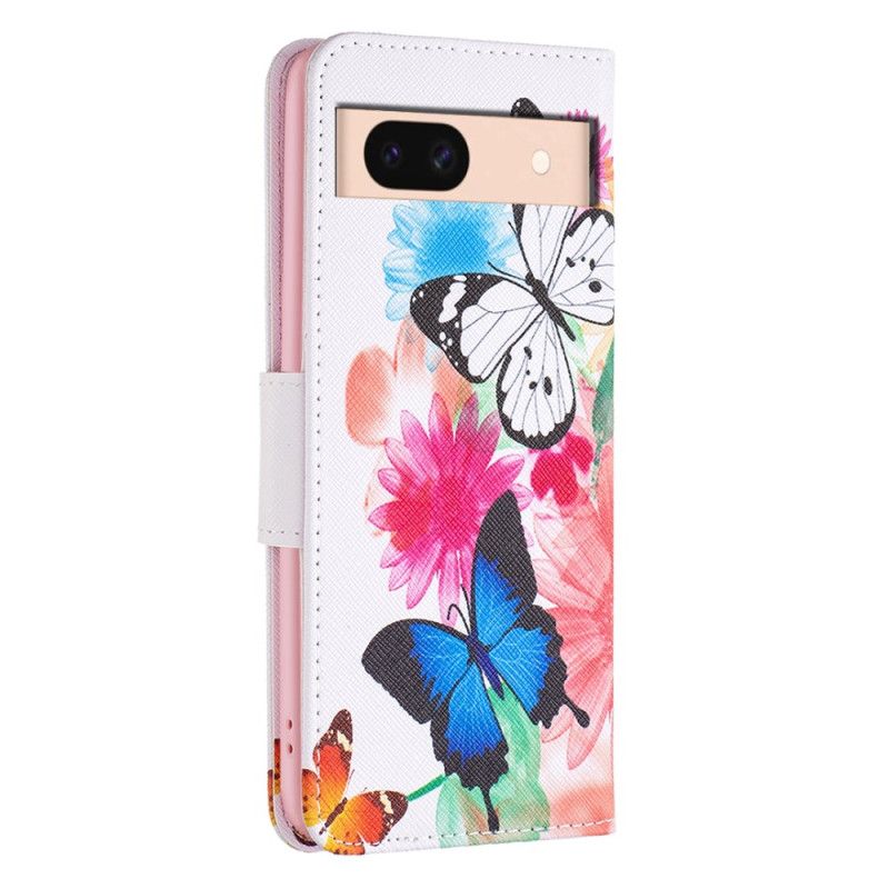 Housse Google Pixel 8A Deux Papillons Aquarelle