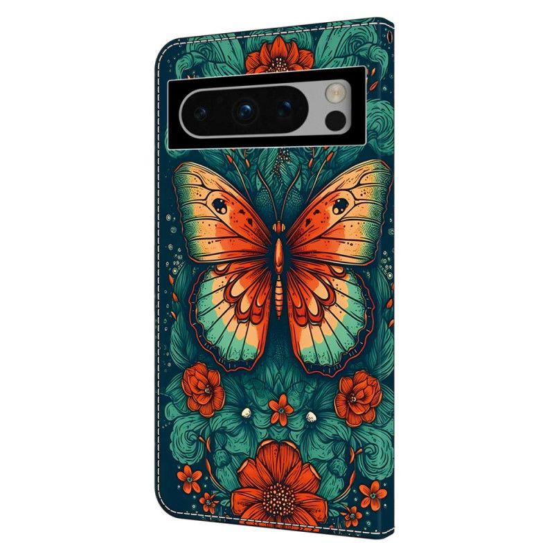 Housse Google Pixel 9 / Pixel 9 Papillon sur Fond Fleuri