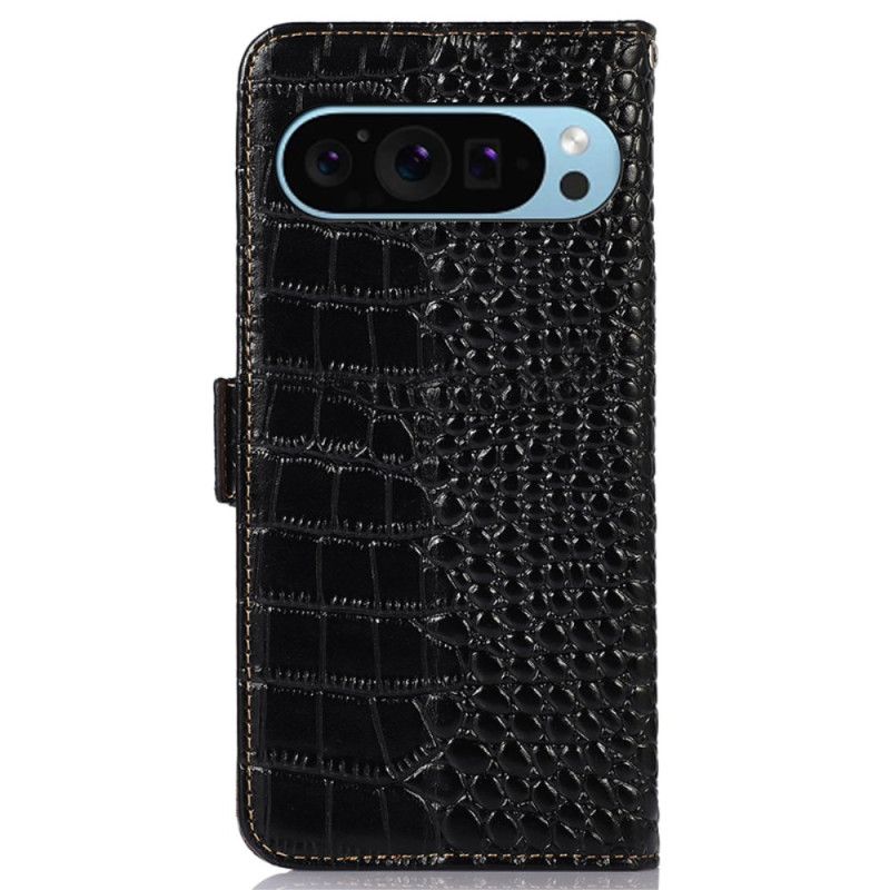 Housse Google Pixel 9 / Pixel 9 Pro Texture Crocodile Blocage RFID