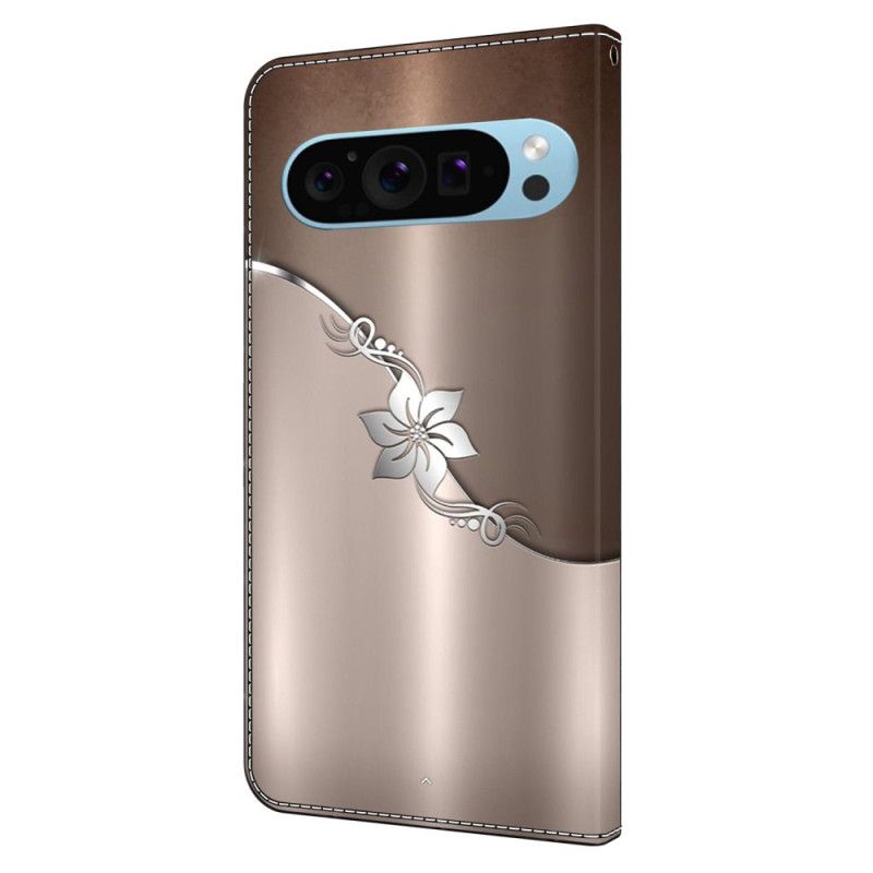 Housse Google Pixel 9 Pro XL Fleur d'argent