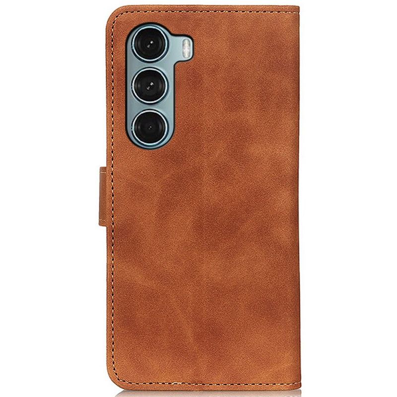 Housse Moto G200 5G Effet Cuir Vintage Khazneh