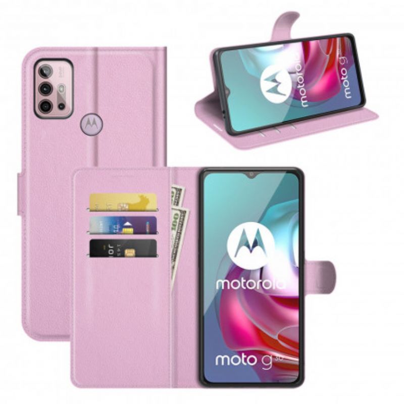 Housse Moto G30 / G10 Effet Litchi Classique