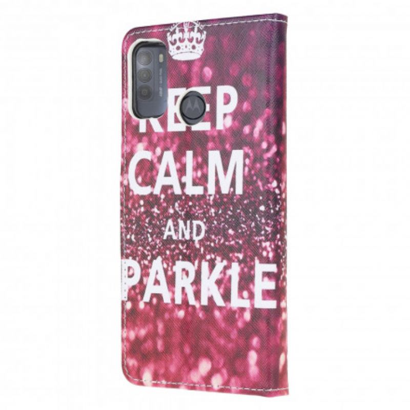 Housse Moto G50 Keep Calm And Sparkle