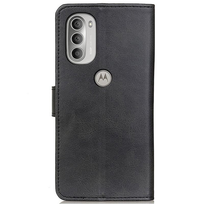 Housse Moto G51 5G Effet Cuir Matte Rétro