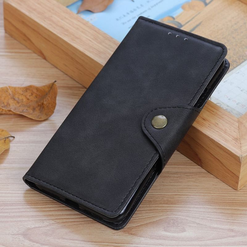 Housse Moto G51 5G Simili Cuir Vintage et Bouton