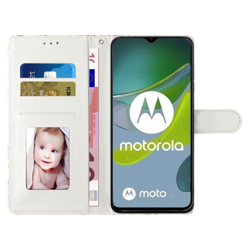 Housse Moto G73 5G Marbre Coloré à Lanière