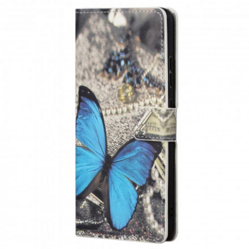 Housse Motorola Edge 20 Pro Papillon Bleu