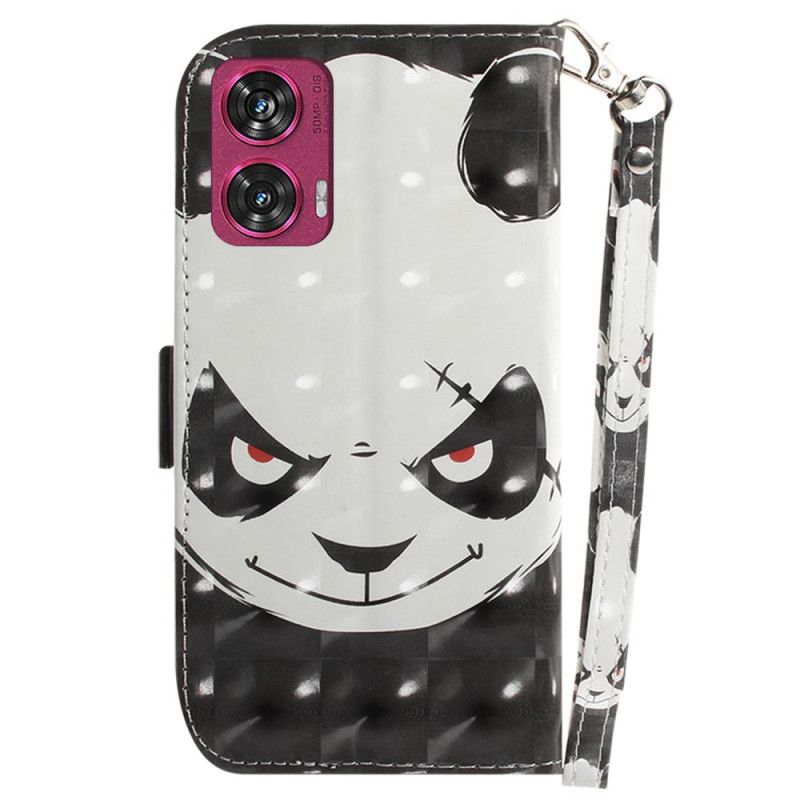 Housse Motorola Edge 50 Fusion Angry Panda à Lanière