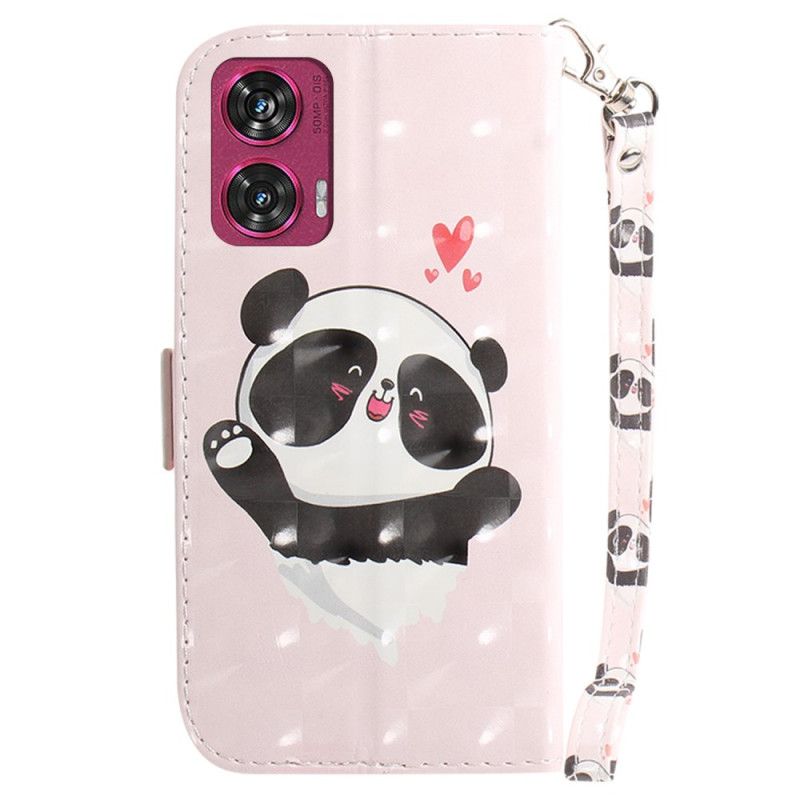 Housse Motorola Edge 50 Fusion Panda LOve à Lanière