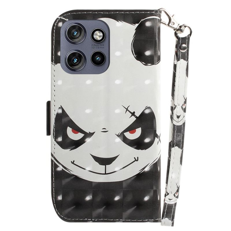 Housse Motorola Edge 50 Neo Angry Panda à Lanière