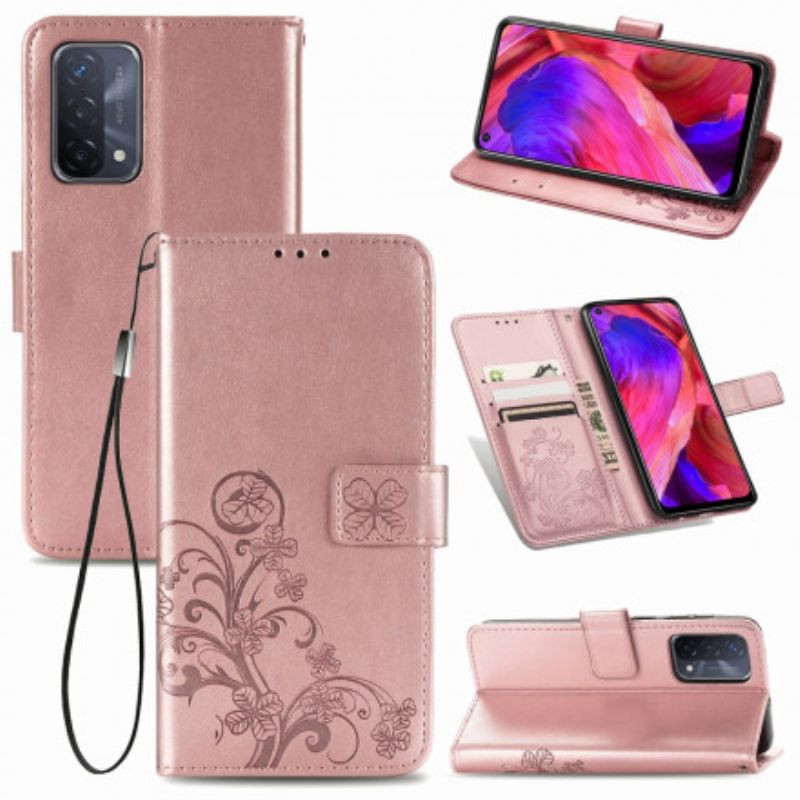 Housse Oppo A54 5G / A74 5G Trèfle Quatre Feuilles