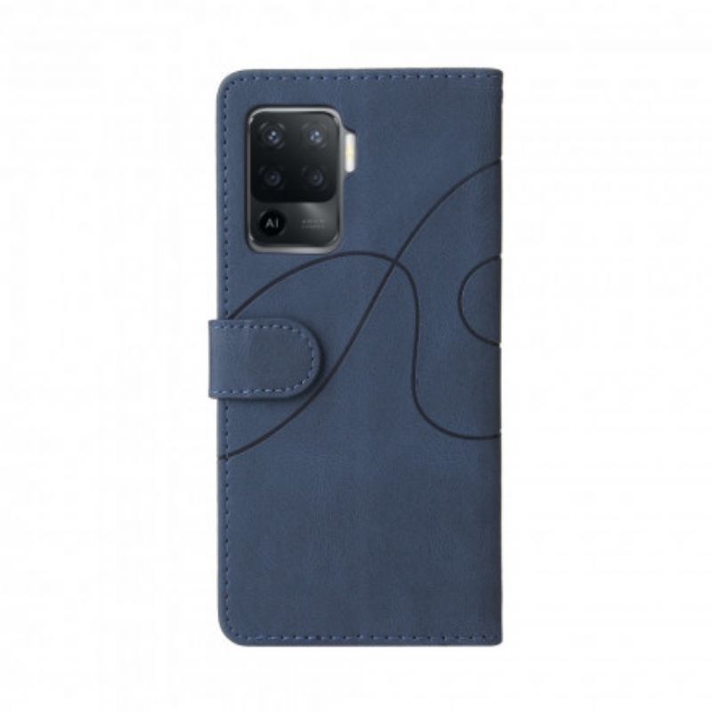 Housse Oppo A94 5G Simili Cuir Bicolore Signature