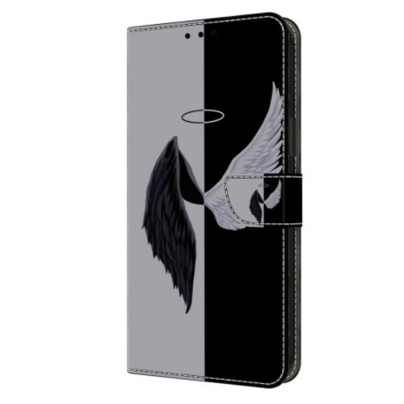 Housse Oppo A98 5G Ailes Noires et Blanches