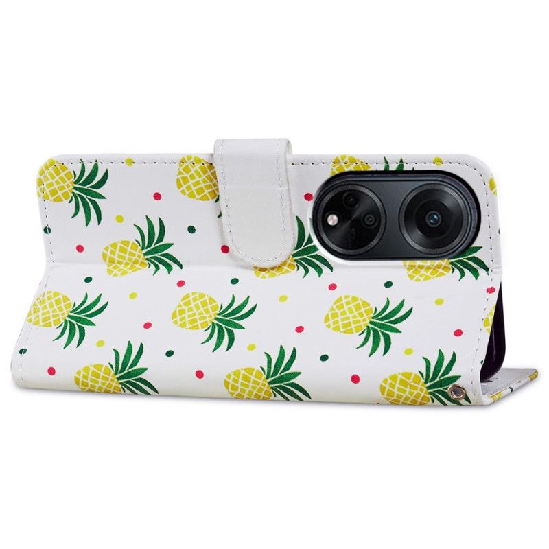 Housse Oppo A98 5G Ananas à Lanière