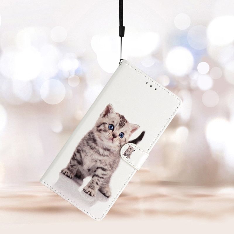 Housse Oppo A98 5G Chat Mignon à Lanière