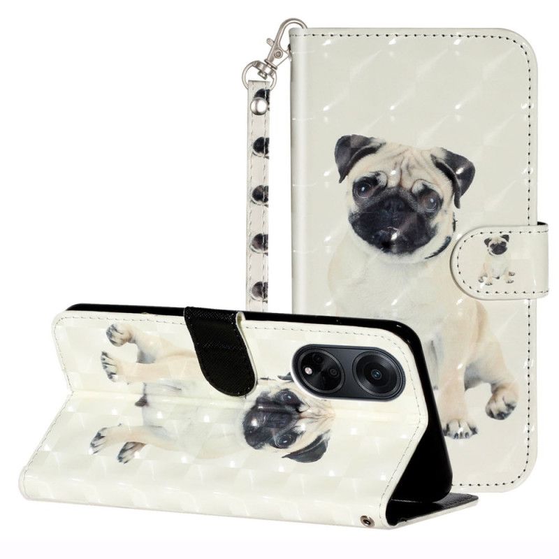 Housse Oppo A98 5G Chien à Lanière