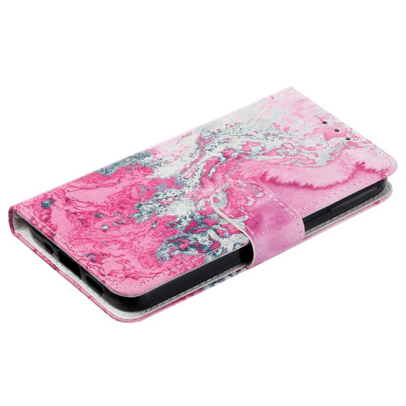 Housse Oppo A98 5G Motif Marbre Rose et Argent