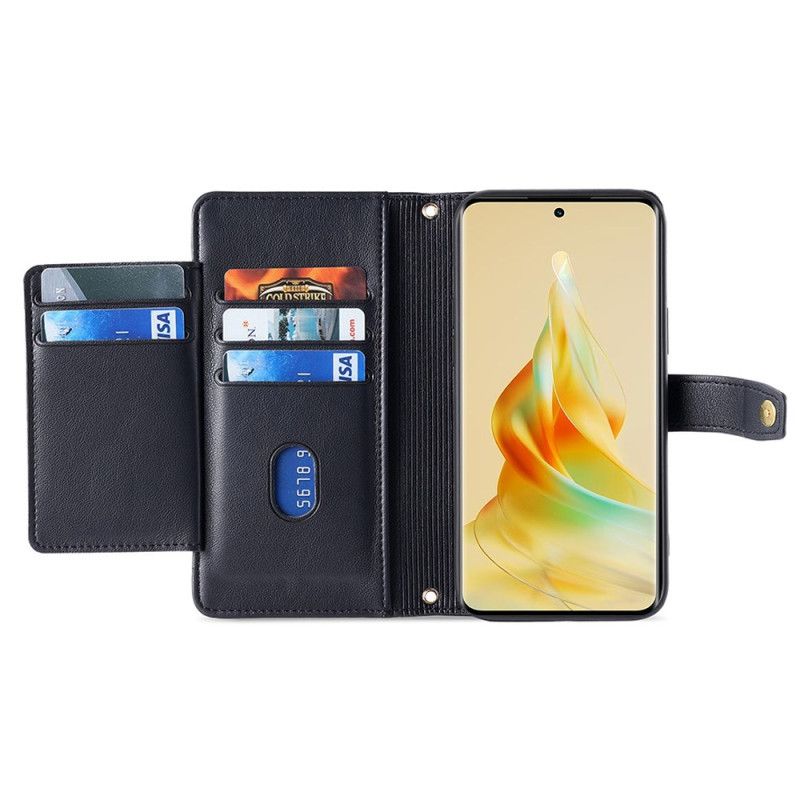 Housse Oppo A98 5G Portefeuille avec Lanière et Bandoulière