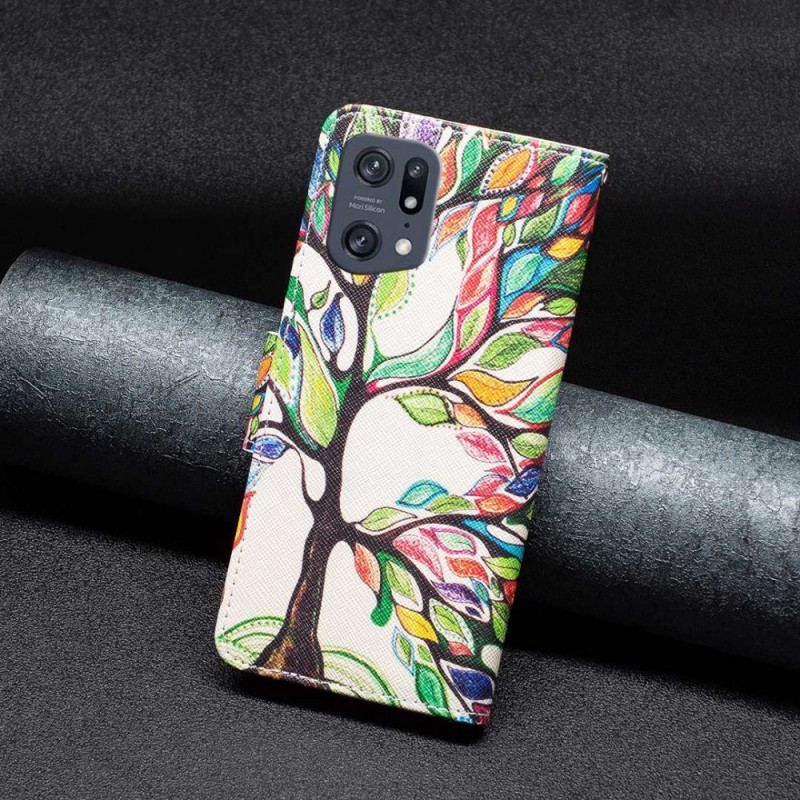 Housse Oppo Find X5 Pro Peinture Arbre