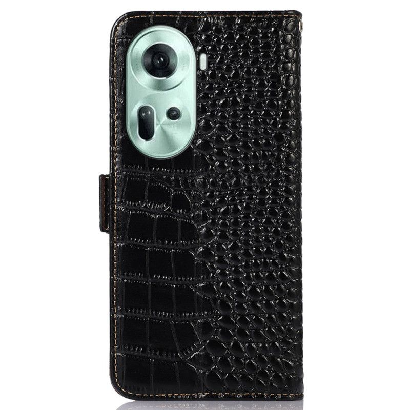 Housse Oppo Reno 11 5G Cuir Texture Crocodile