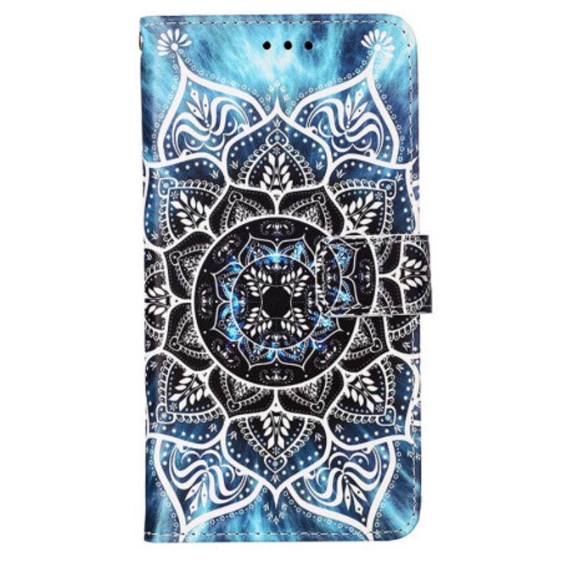 Housse Oppo Reno 11 5G Fleur de Mandala à Lanière