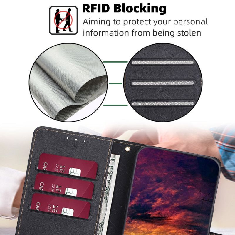 Housse Oppo Reno 11F 5G Effet Cuir avec Blocage RFID