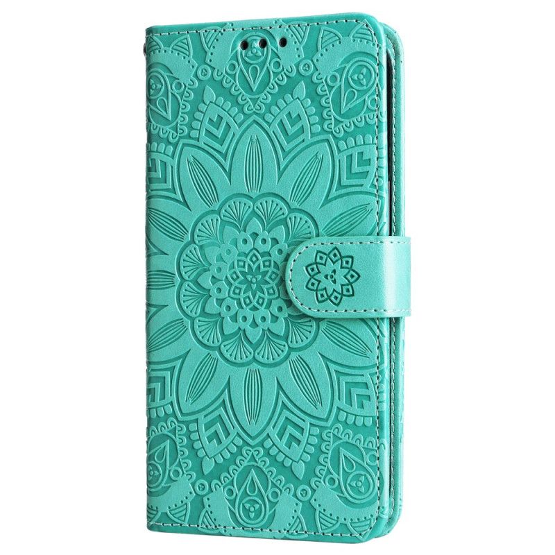 Housse Oppo Reno 12 5G Motif Tournesol et Lanière