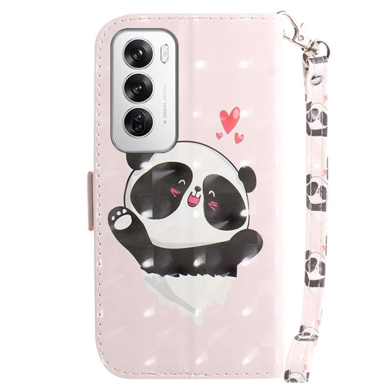 Housse Oppo Reno 12 5G Panda Love à Lanière