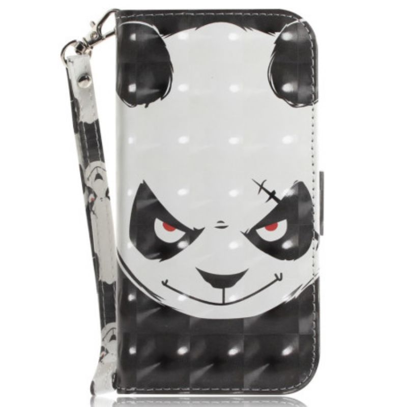 Housse Oppo Reno 12F 5G Angry Panda à Lanière