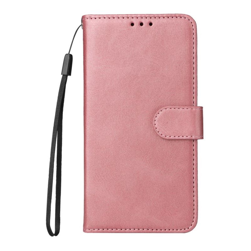 Housse Oppo Reno 12F 5G Simili Cuir Uni à Lanière