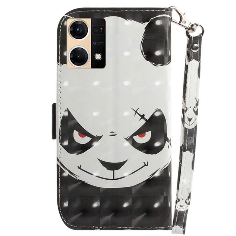 Housse Oppo Reno 7 Angry Panda à Lanière