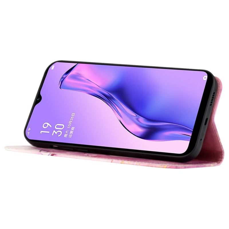 Housse Oppo Reno 8 Pro Marbre à Lanière