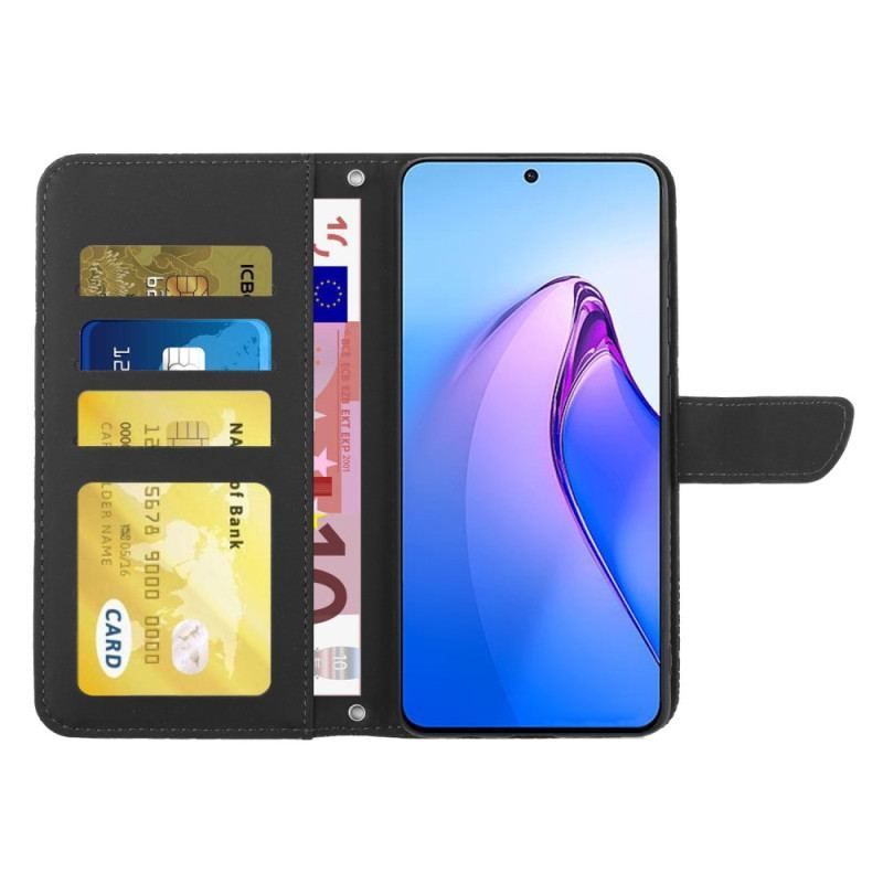 Housse Oppo Reno 8 Pro Papillons et Bandoulière