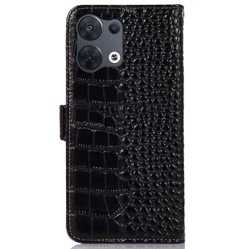 Housse Oppo Reno 8 Pro Style Crocodile RFID