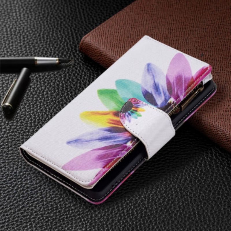 Housse Pour Oppo Reno 6 Pro 5G Poche Zippée Fleur