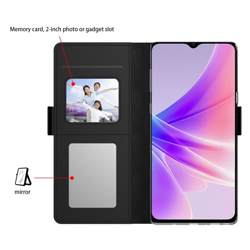 Housse Realme 12 Pro / 12 Pro Plus Miroir et Porte-Cartes Frontal