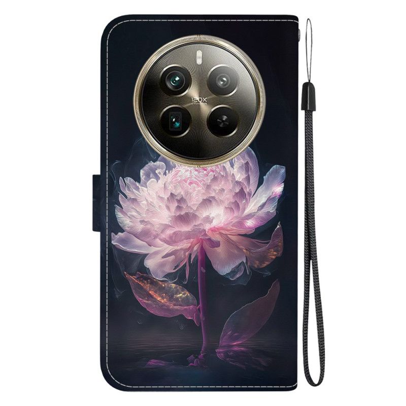 Housse Realme 12 Pro / 12 Pro Plus Pivoine Pourpre à Lanière