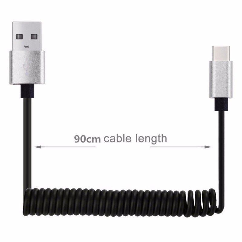 Cable De Recharge À Ressort Usb Vers Usb C