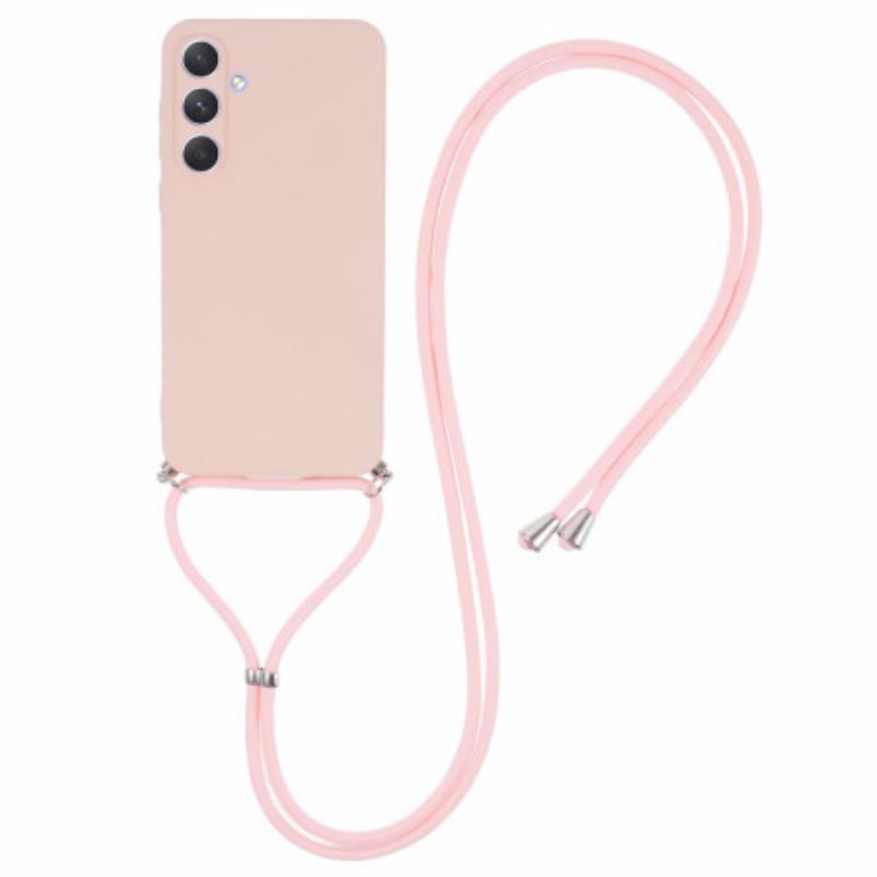 Coque à Cordon Samsung Galaxy A55 5G Rose