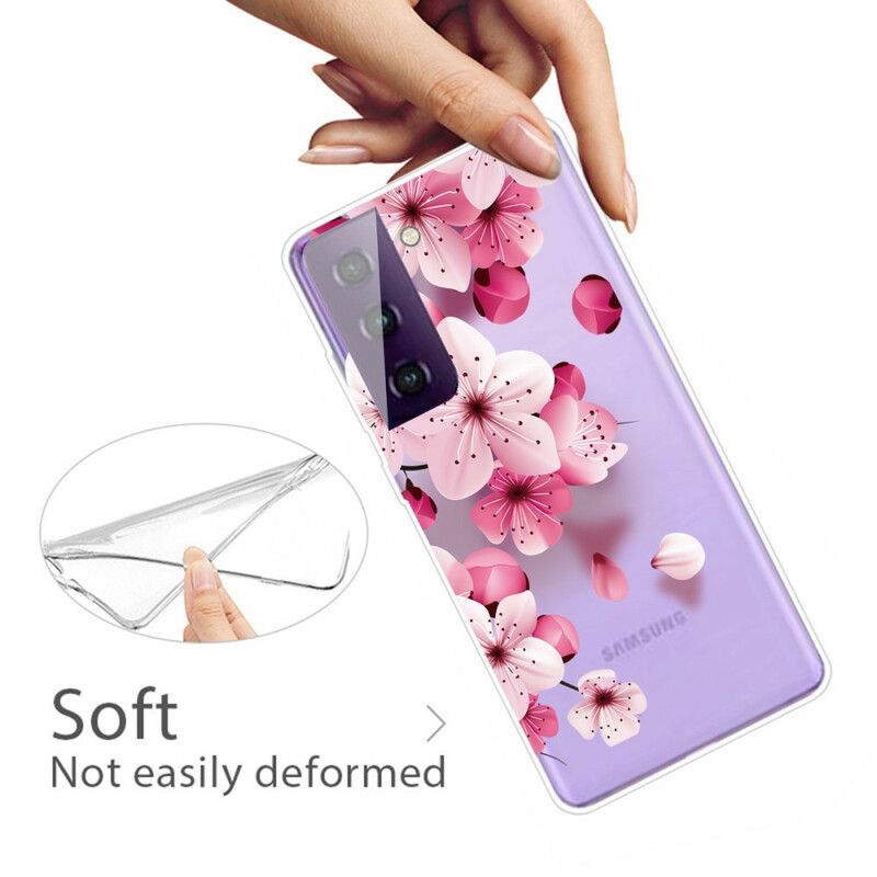 Coque Pour Samsung Galaxy S21 FE Petites Fleurs Roses