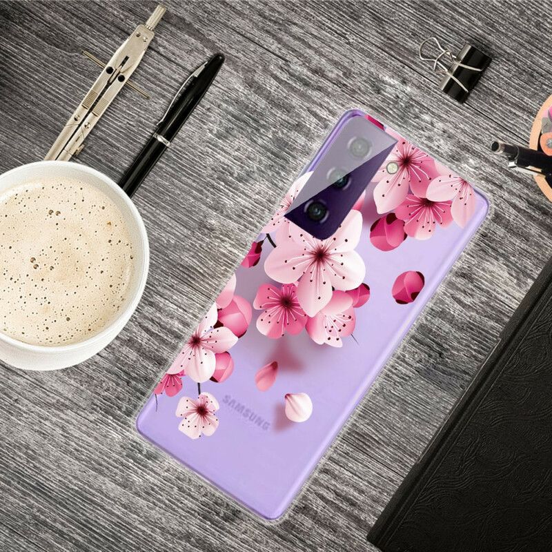 Coque Pour Samsung Galaxy S21 FE Petites Fleurs Roses