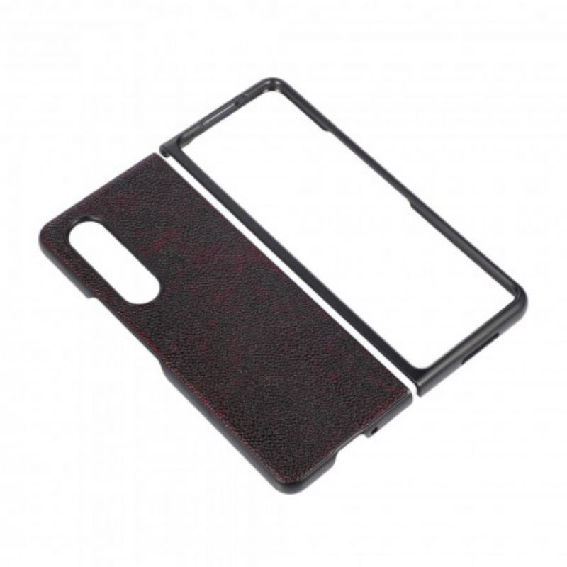 Coque Pour Samsung Galaxy Z Fold 3 5G Simili Cuir Teinté