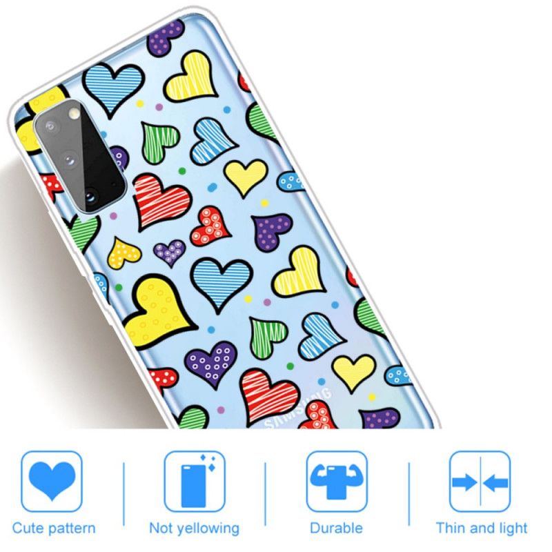 Coque Samsung Galaxy 41 Coeurs Multicolors