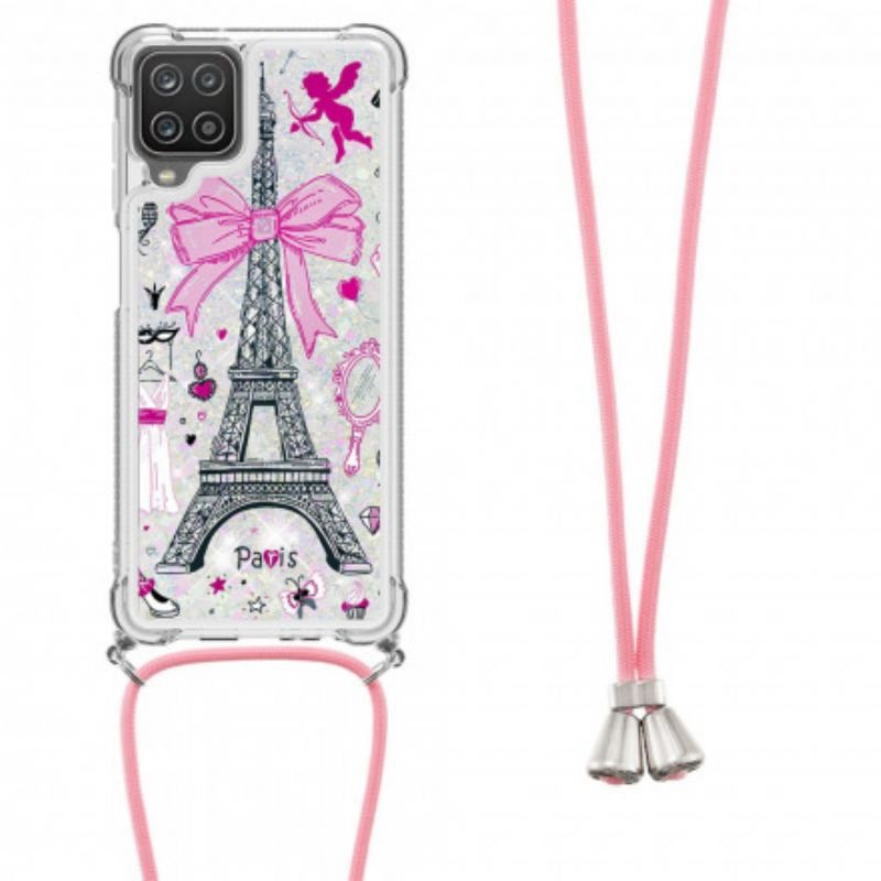 Coque Samsung Galaxy A12 / M12 à Cordon Tour Eiffel