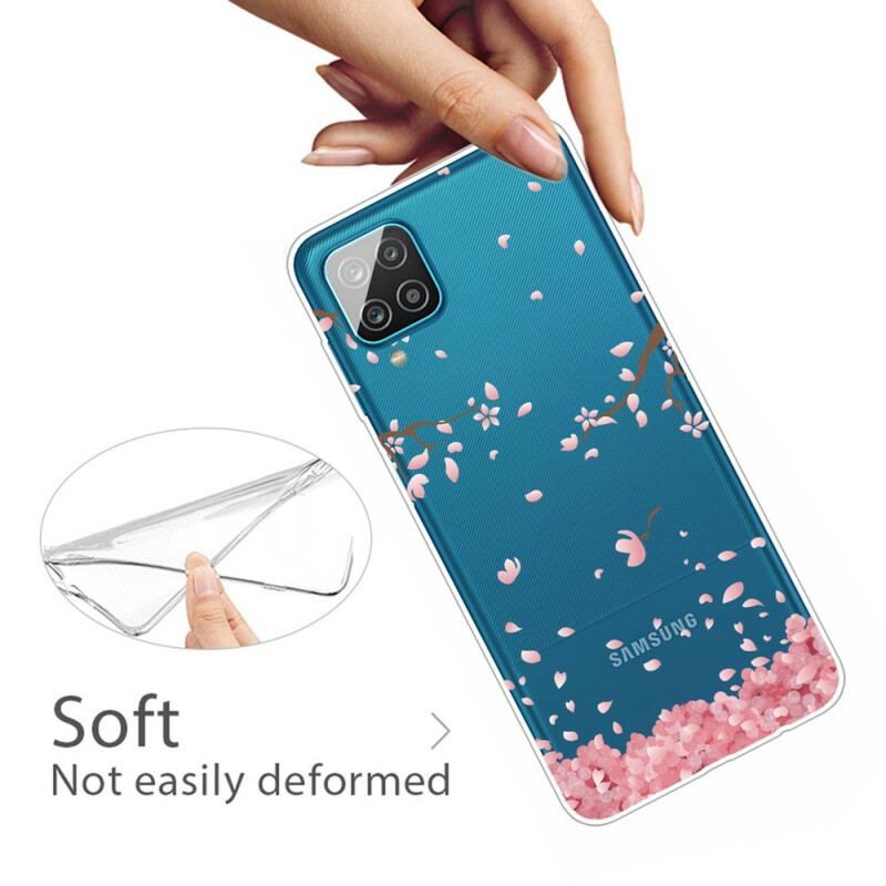 Coque Samsung Galaxy A12 / M12 Branches à Fleurs