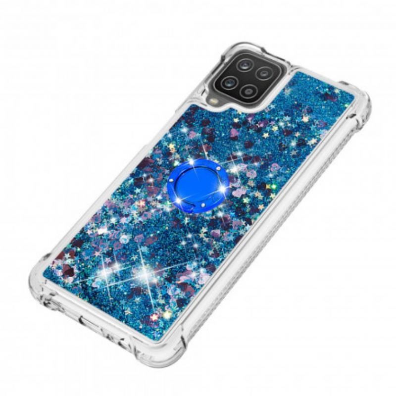 Coque Samsung Galaxy A12 / M12 Paillettes avec Anneau-Support