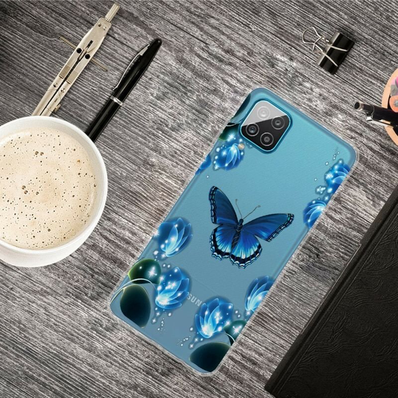 Coque Samsung Galaxy A12 / M12 Papillon Luxe