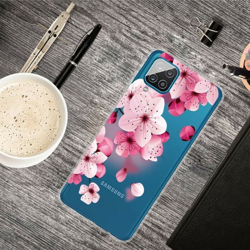 Coque Samsung Galaxy A12 / M12 Petites Fleurs Roses