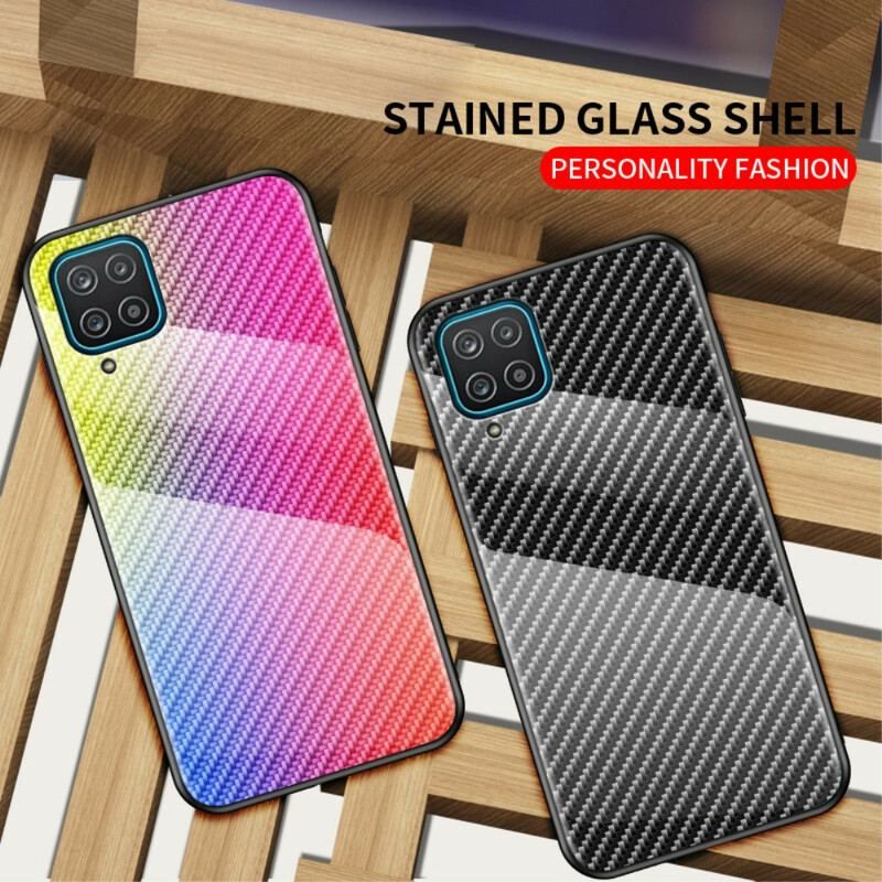 Coque Samsung Galaxy A12 / M12 Verre Trempé Fibre Carbone