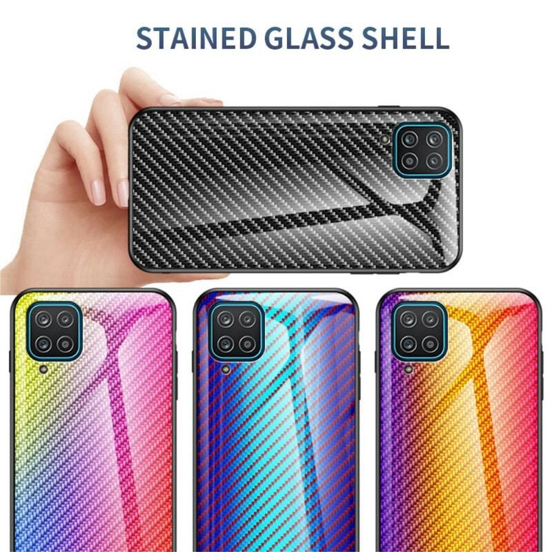 Coque Samsung Galaxy A12 / M12 Verre Trempé Fibre Carbone